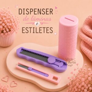 Kit Estiletes + Dispenser de Lâminas ✂️💖